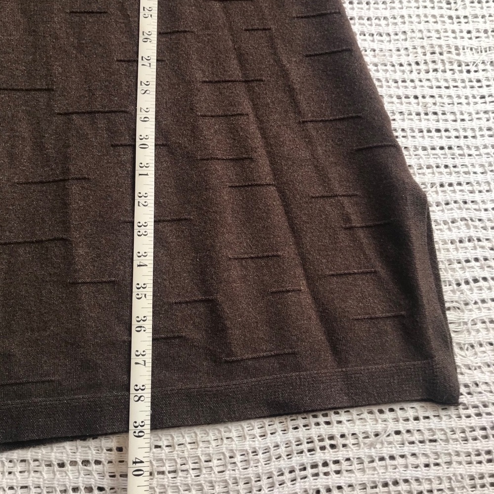 Mordenmiss XL Brown Turtleneck Sweater Textured Knit Dress Length - Picture 7 of 12